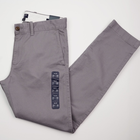 New JCREW Mens 29 / 30 Slim-Fit Flex Chino Pants in Slate Gray $79 H3167 - Picture 3 of 5